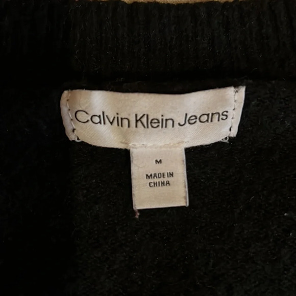 Calvin Klein Ck jeans logo oversized cardigan sweater Sz M - Picture 7 of 15